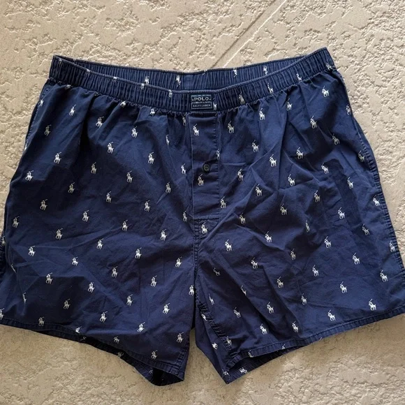 Polo by Ralph Lauren Men's Navy Boxers with Logo - Picture 1 of 5
